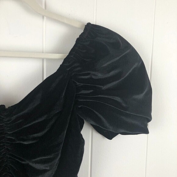 Anthropologie Hutch Womens Ruched Puff-Sleeved Mini Dress Size 4 - Picture 15 of 16